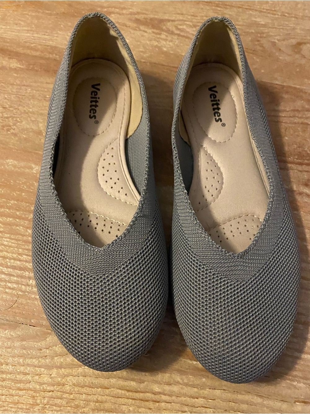 Gray Knit Comfort Ballet Flats